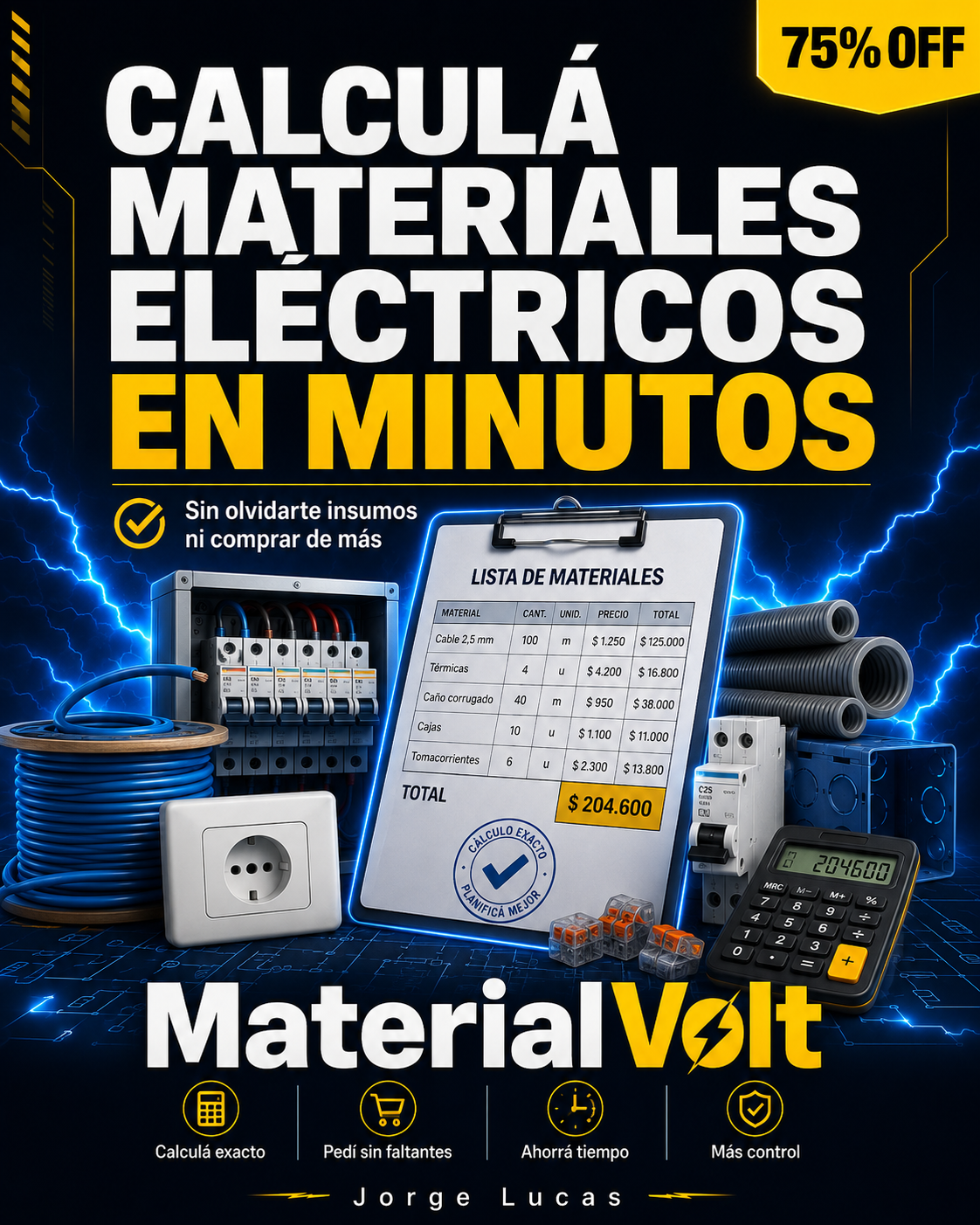 MaterialVolt ⚡ Calculá los materiales de cada trabajo sin olvidarte nada