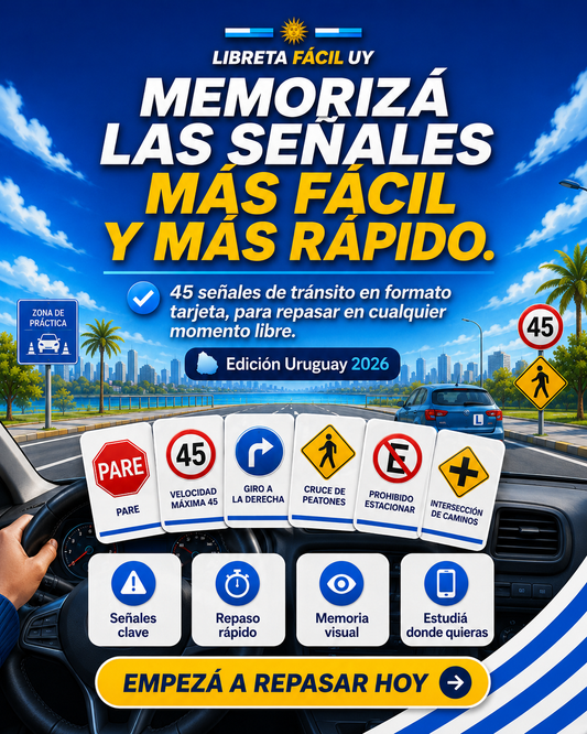 Libreta Fácil UY Flashcards – 45 señales de tránsito para memorizar más rápido