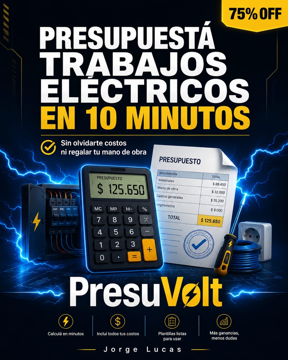 PresuVolt - Calculá en 10 minutos cuanto cobrar y envía un presupuesto en 10 minutos